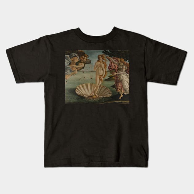 The birth of Venus (1480) by Sandro Botticelli Kids T-Shirt by Comrade Jammy